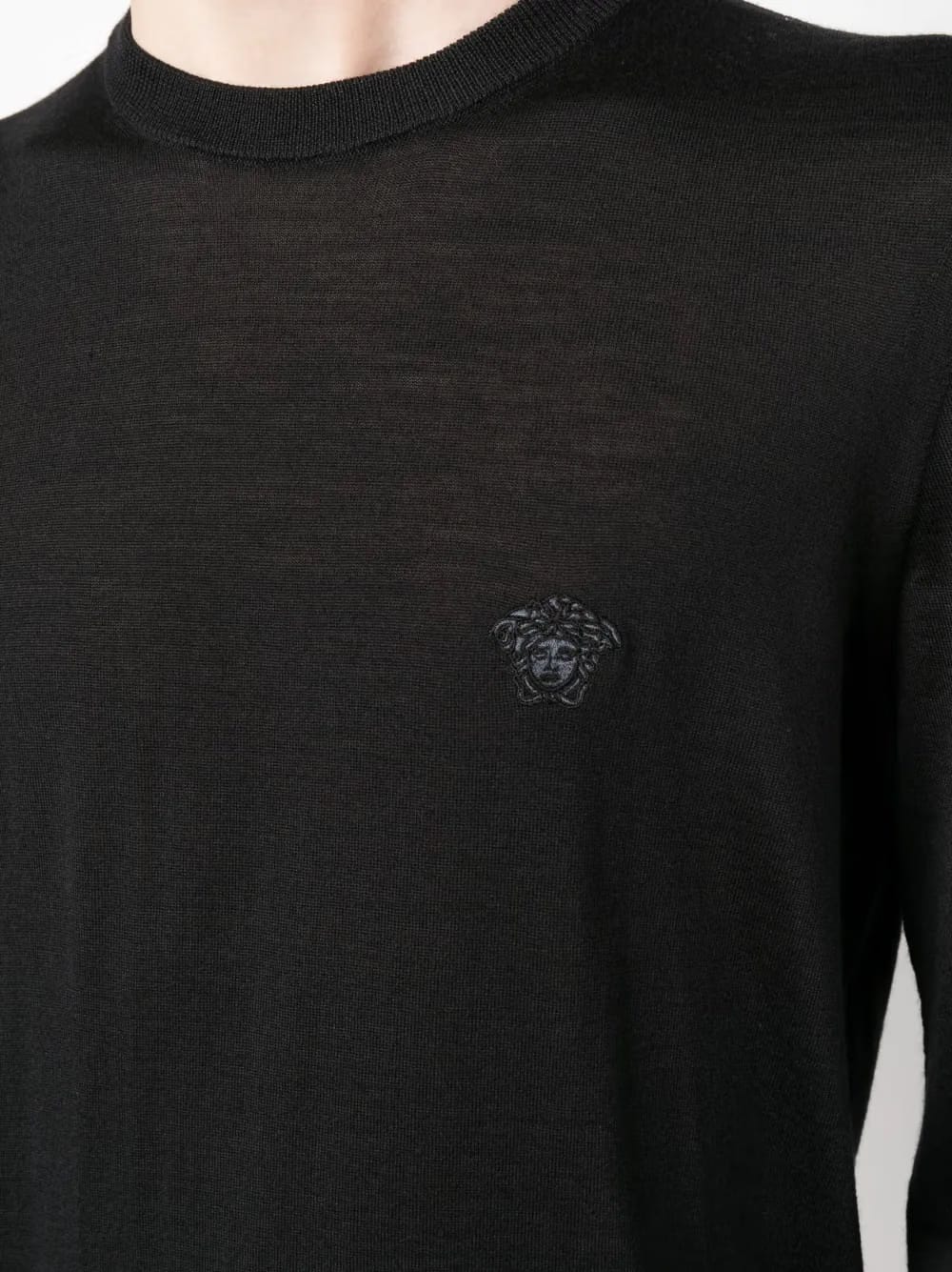 embroidered wool-blend jumper