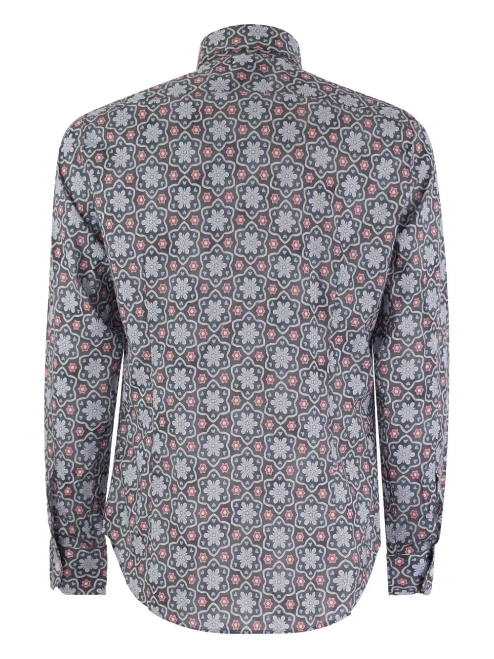 printed french-neck shirt