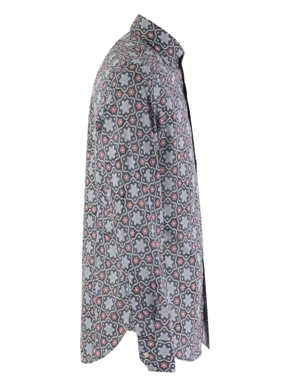 printed french-neck shirt