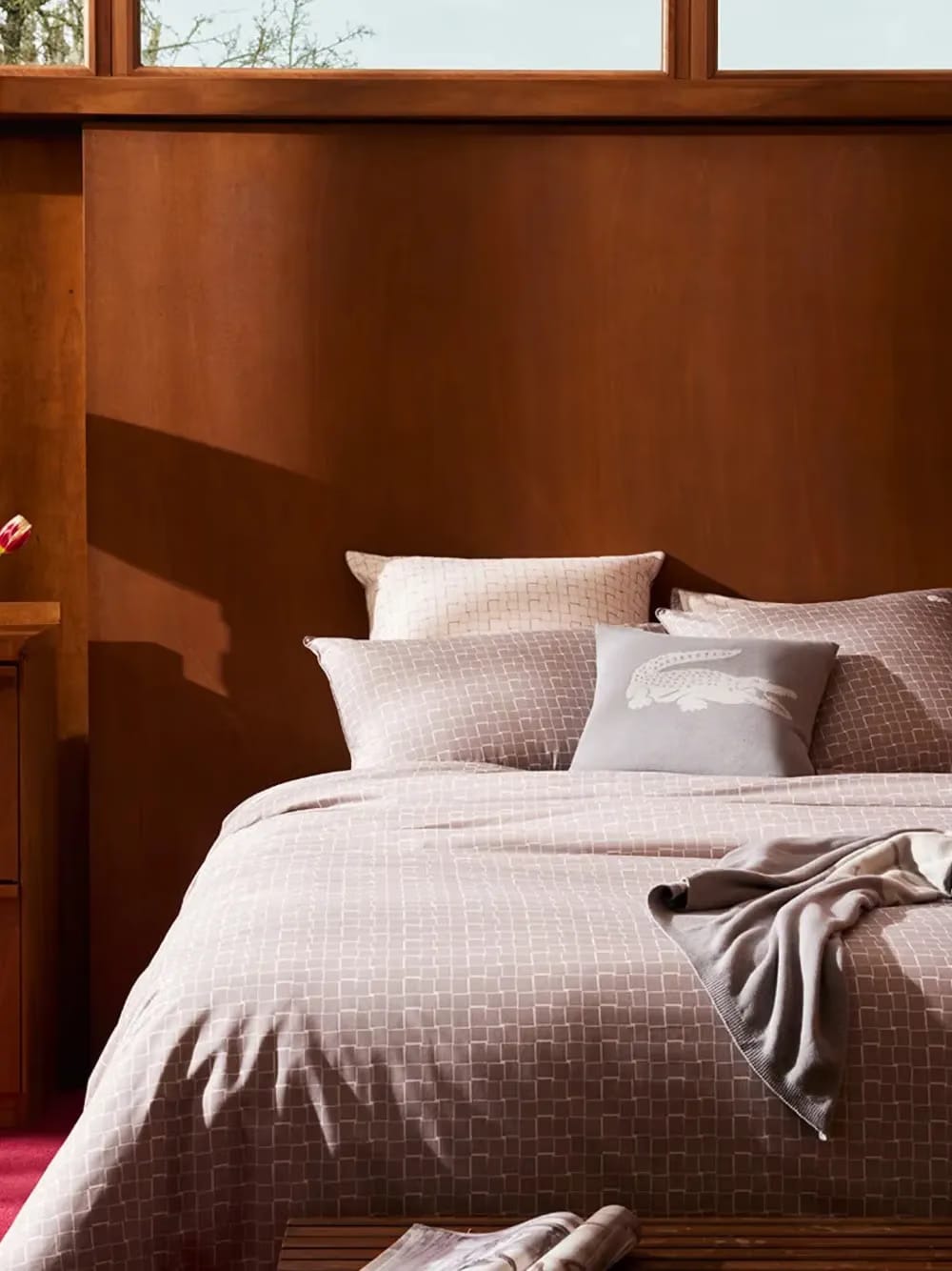 jacquard grid duvet cover