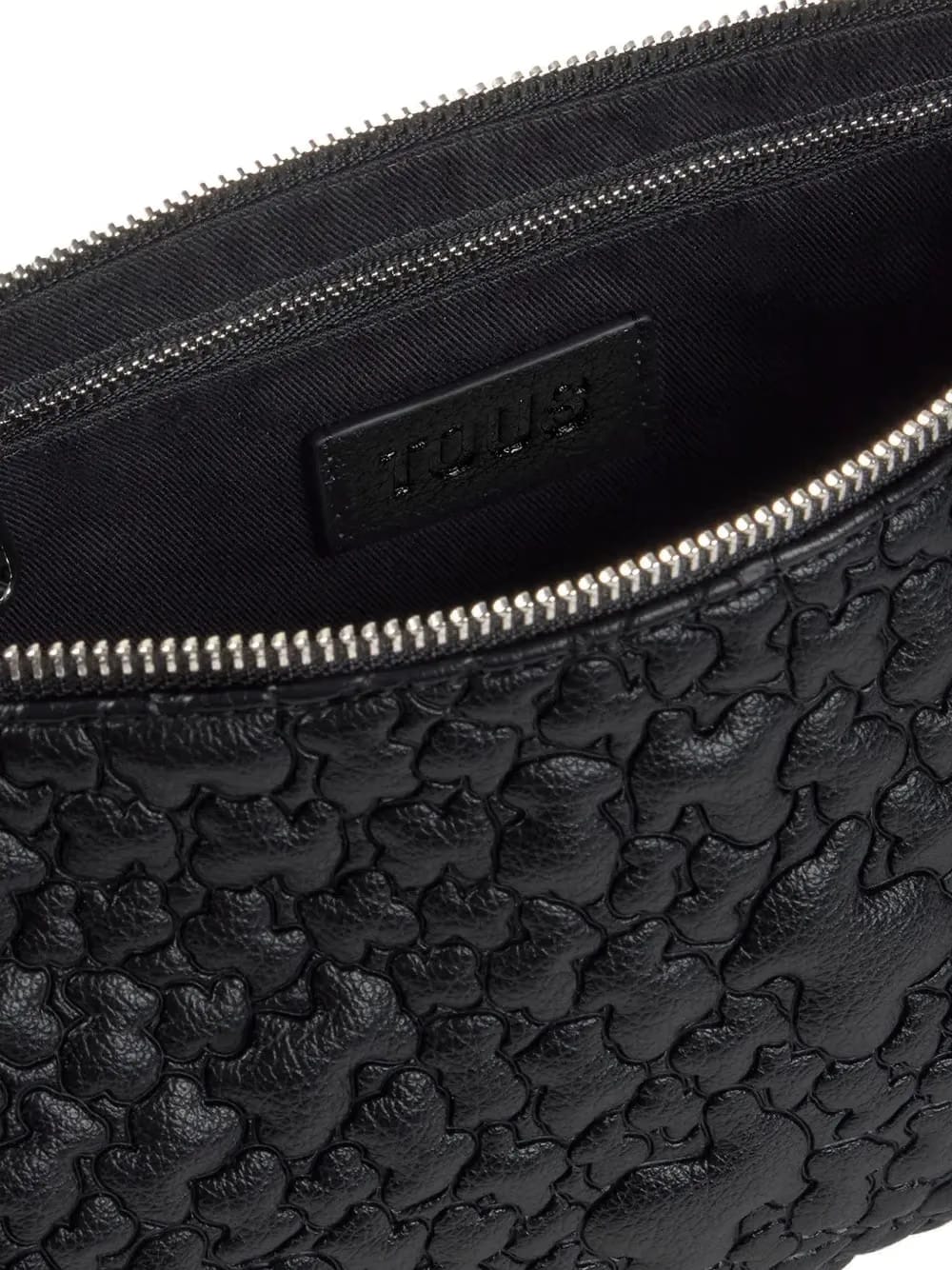 bear-embossed cross body bag