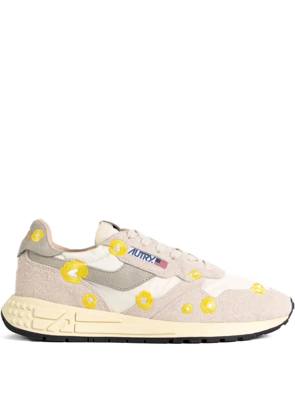 floral-embroidery low-top sneakers