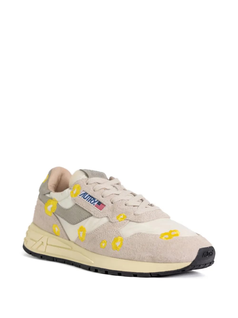 floral-embroidery low-top sneakers