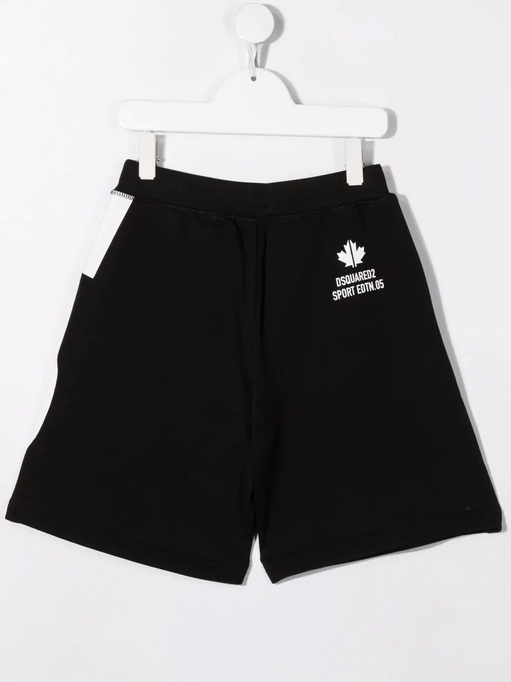 number-print track shorts
