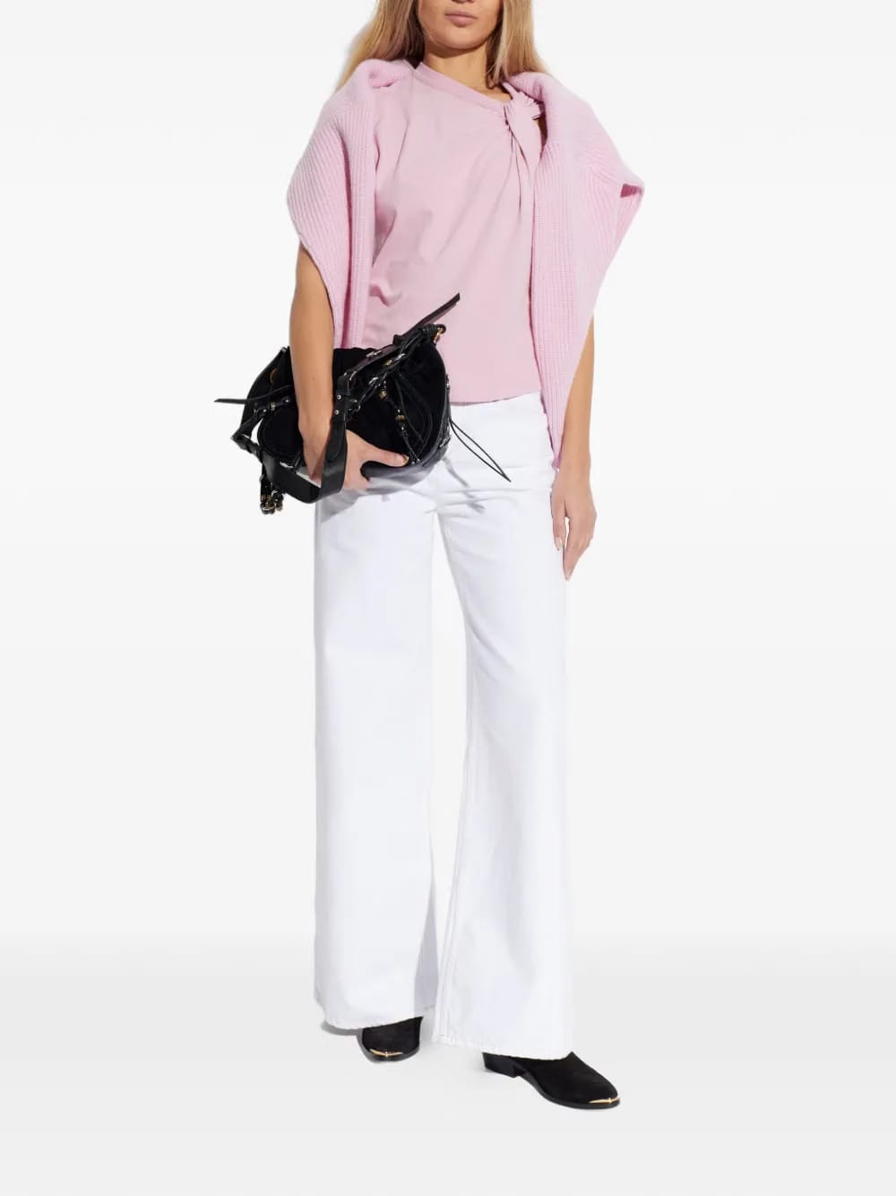 knot sleeveless blouse