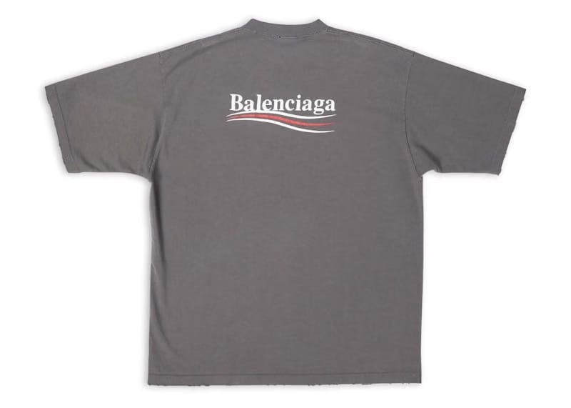 Balenciaga Political Campaign T-Shirt Grey