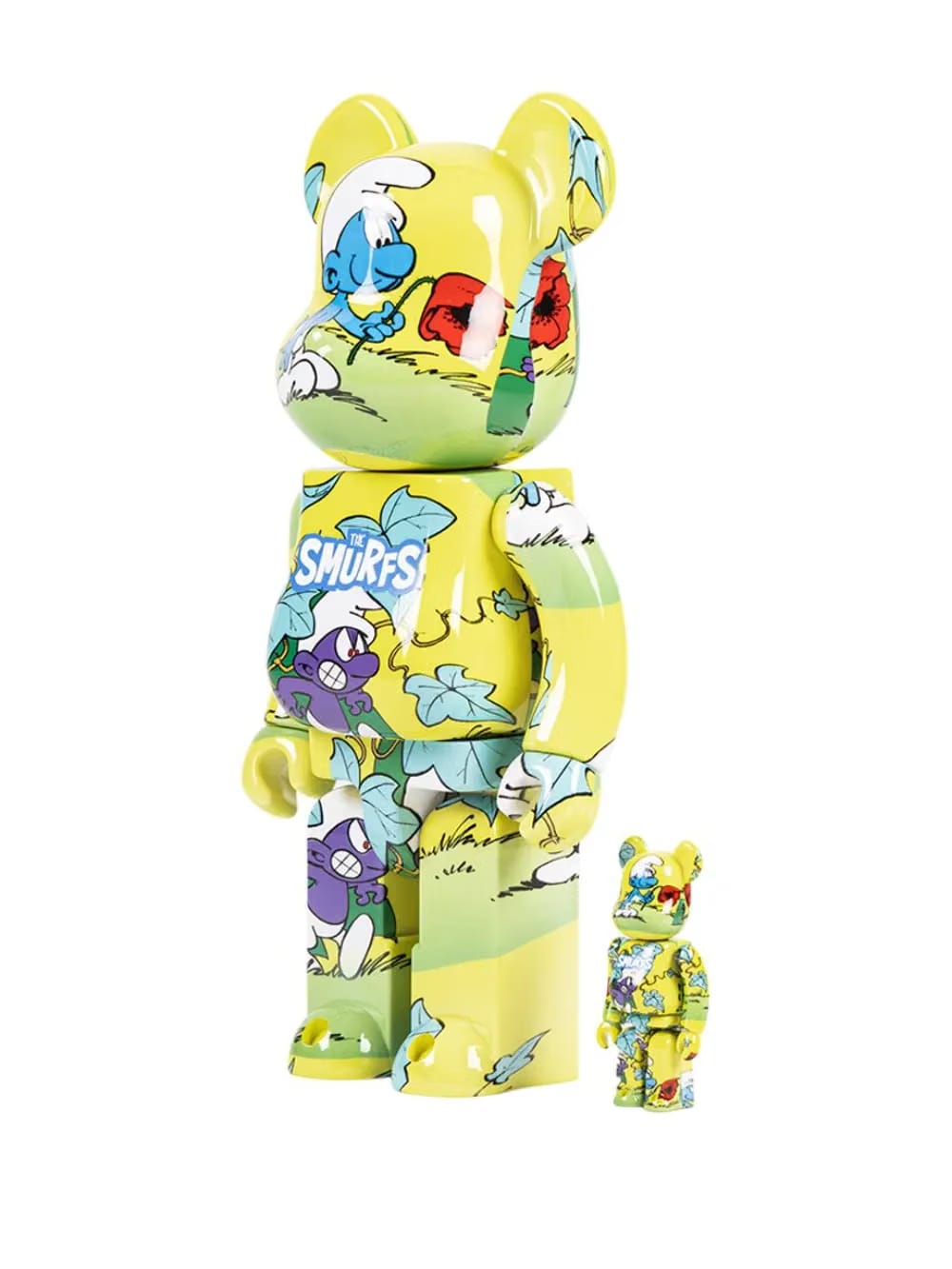x The Smurfs (The Purple Smurfs) BE@RBRICK 100% and 400% figure set 