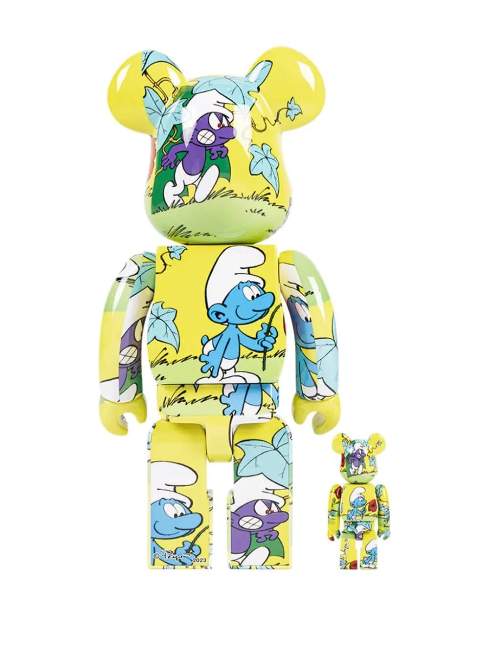 x The Smurfs (The Purple Smurfs) BE@RBRICK 100% and 400% figure set 
