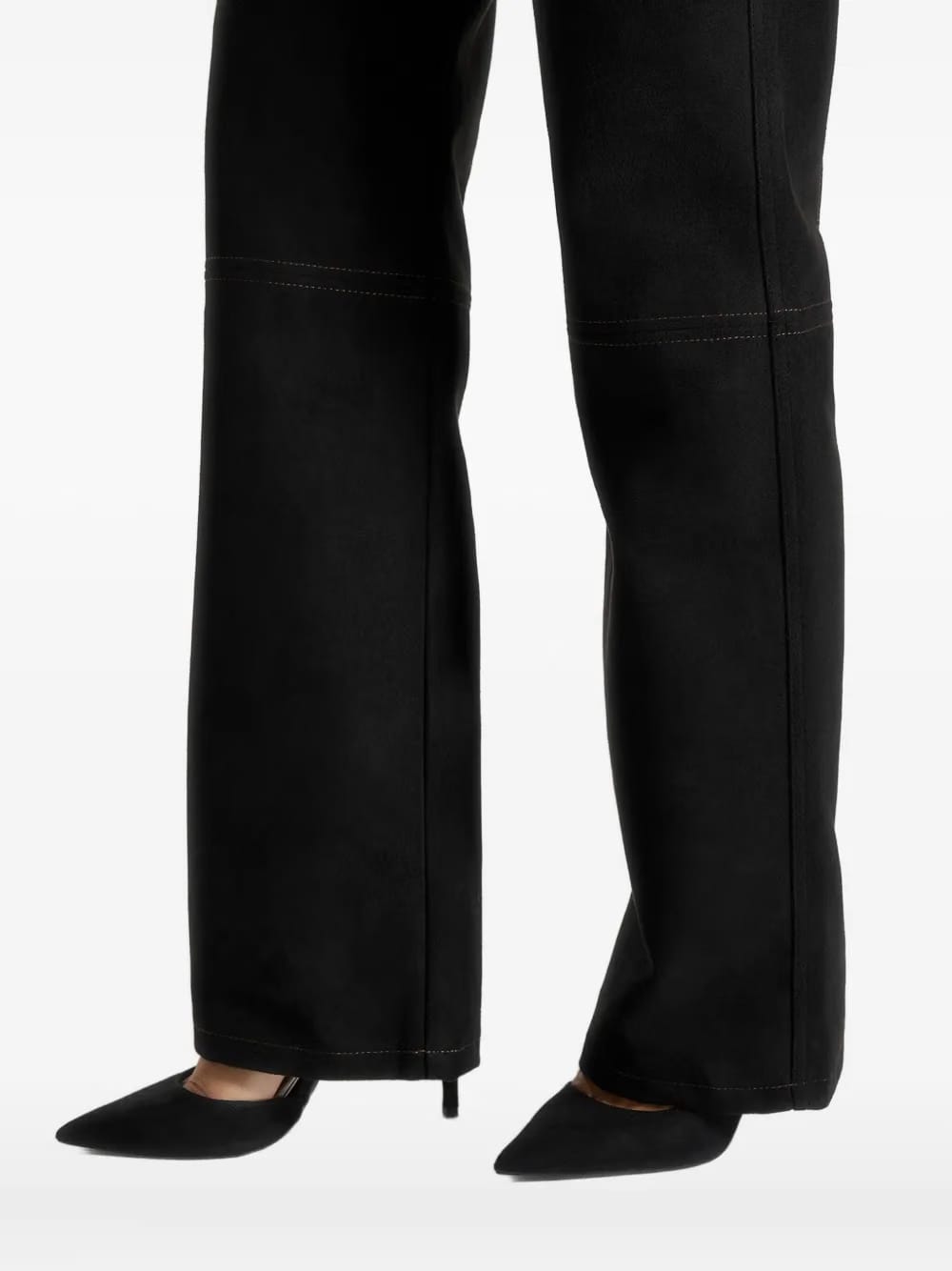 Kalie suede-effect black boyfriend jeans