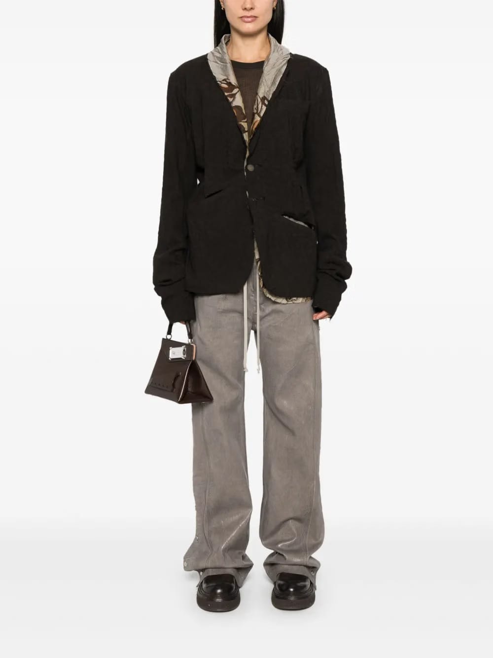 contrasting-trim blazer
