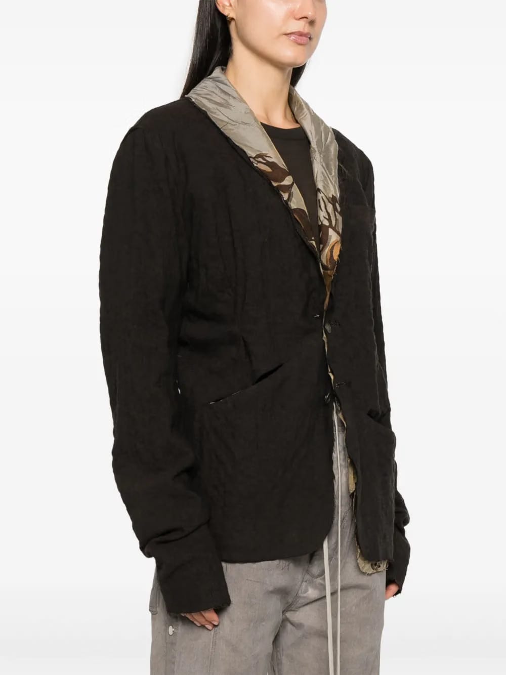 contrasting-trim blazer