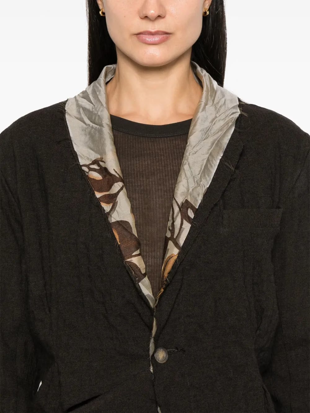 contrasting-trim blazer