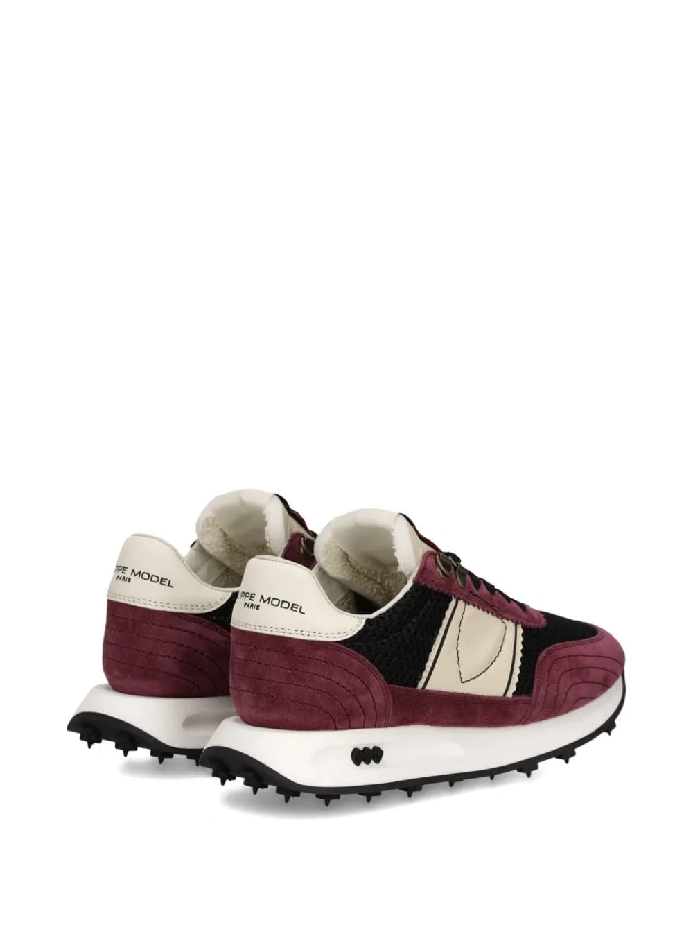 mesh-panel suede low-top sneakers