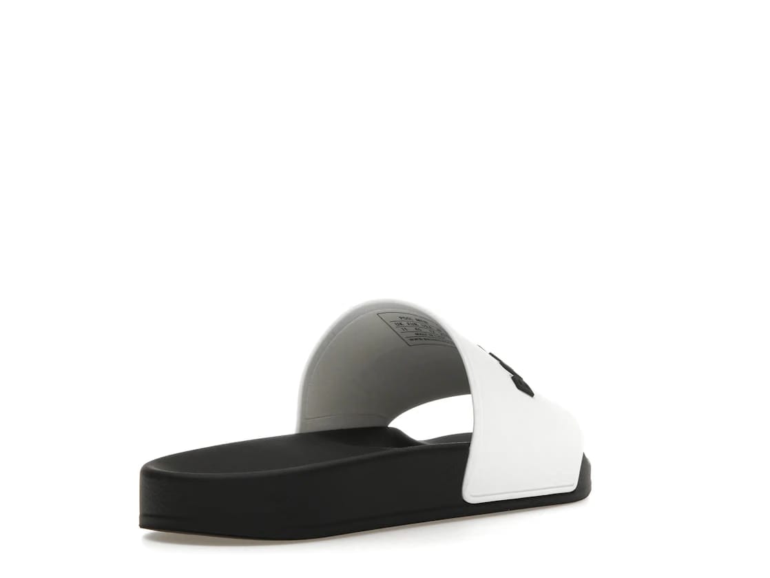 Balenciaga Pool Slides Logo White Black