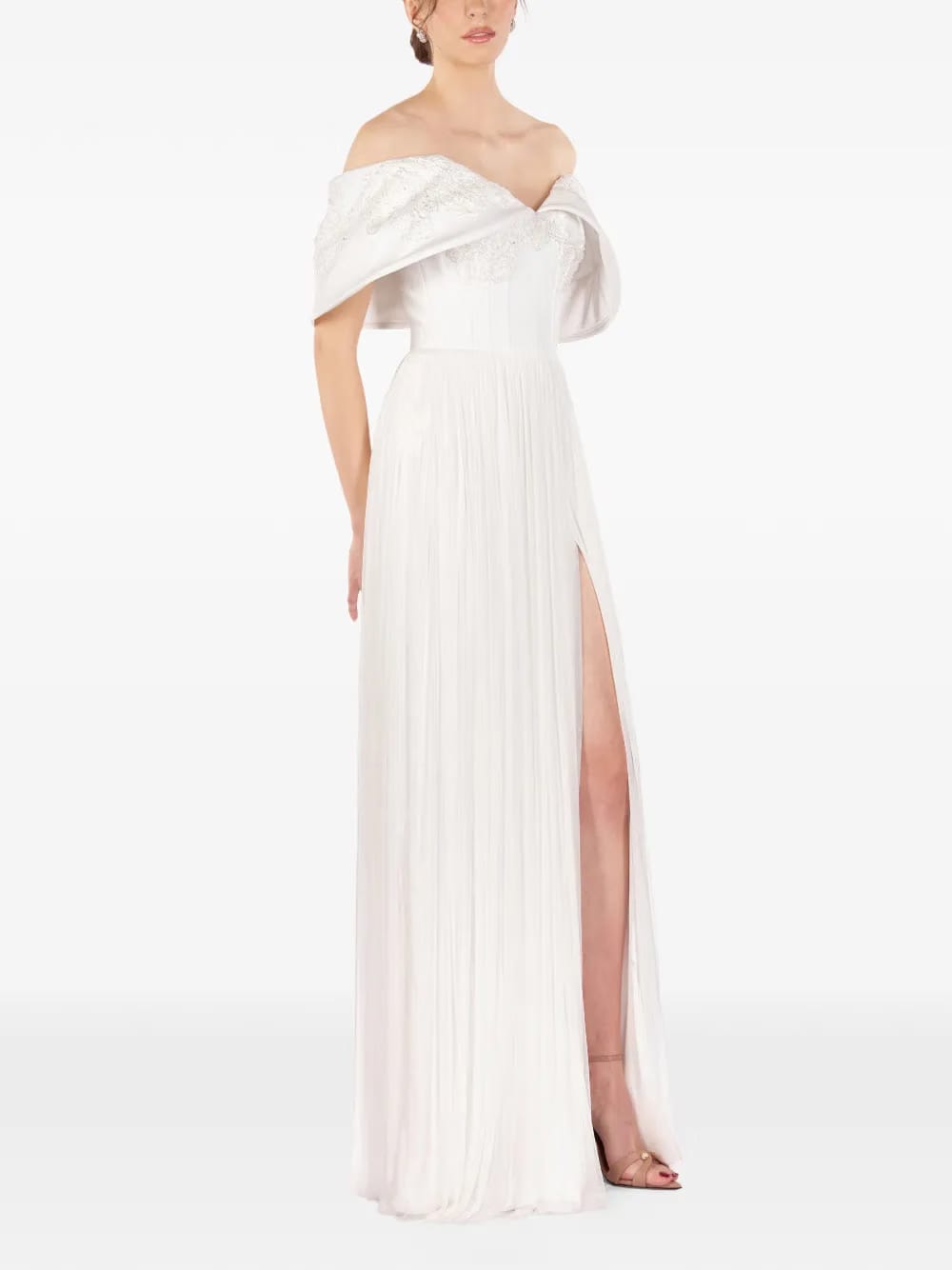 Ale embroidered split maxi dress