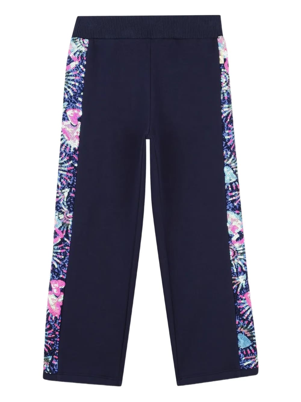 sequin-panel trousers