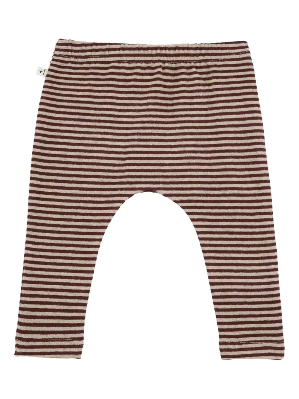 striped-pattern elastic-waistband leggings