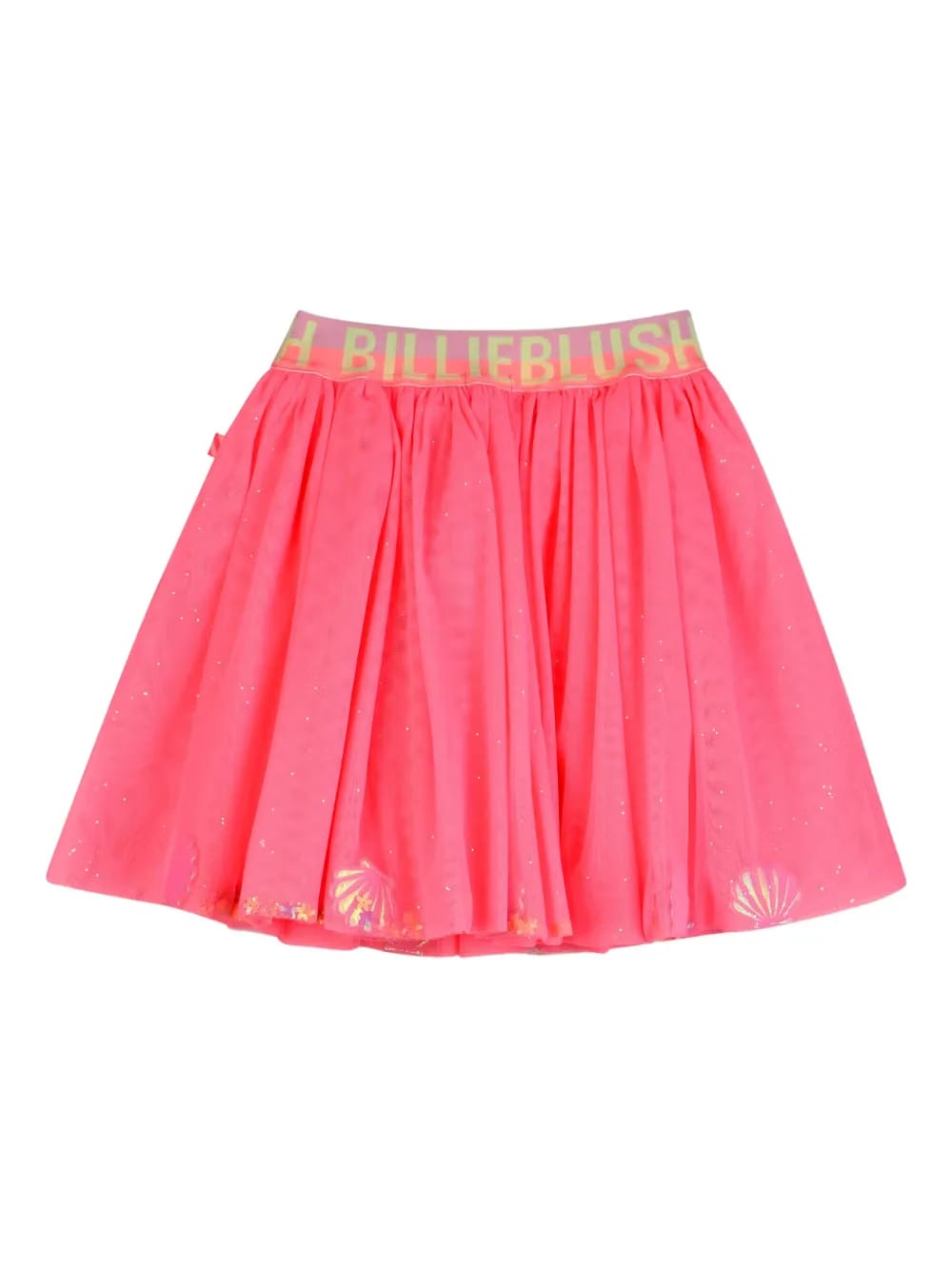 glitter shell-print skirt