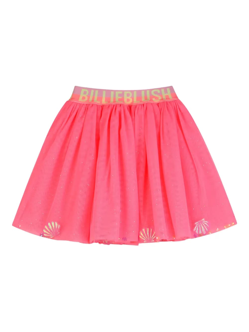 glitter shell-print skirt