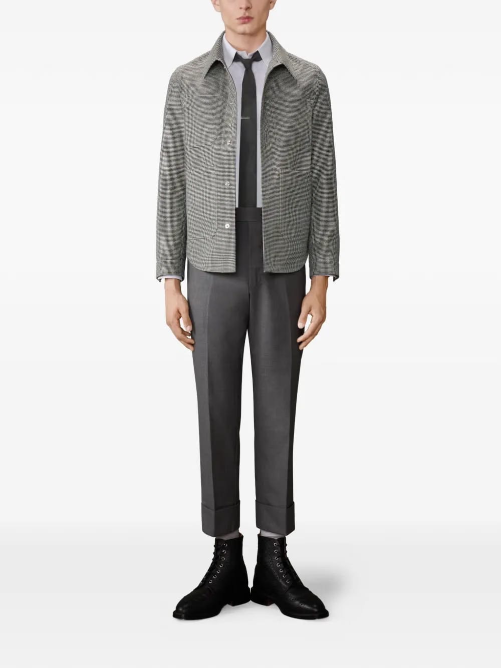 houndstooth shirt jacket