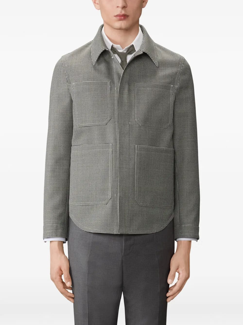 houndstooth shirt jacket