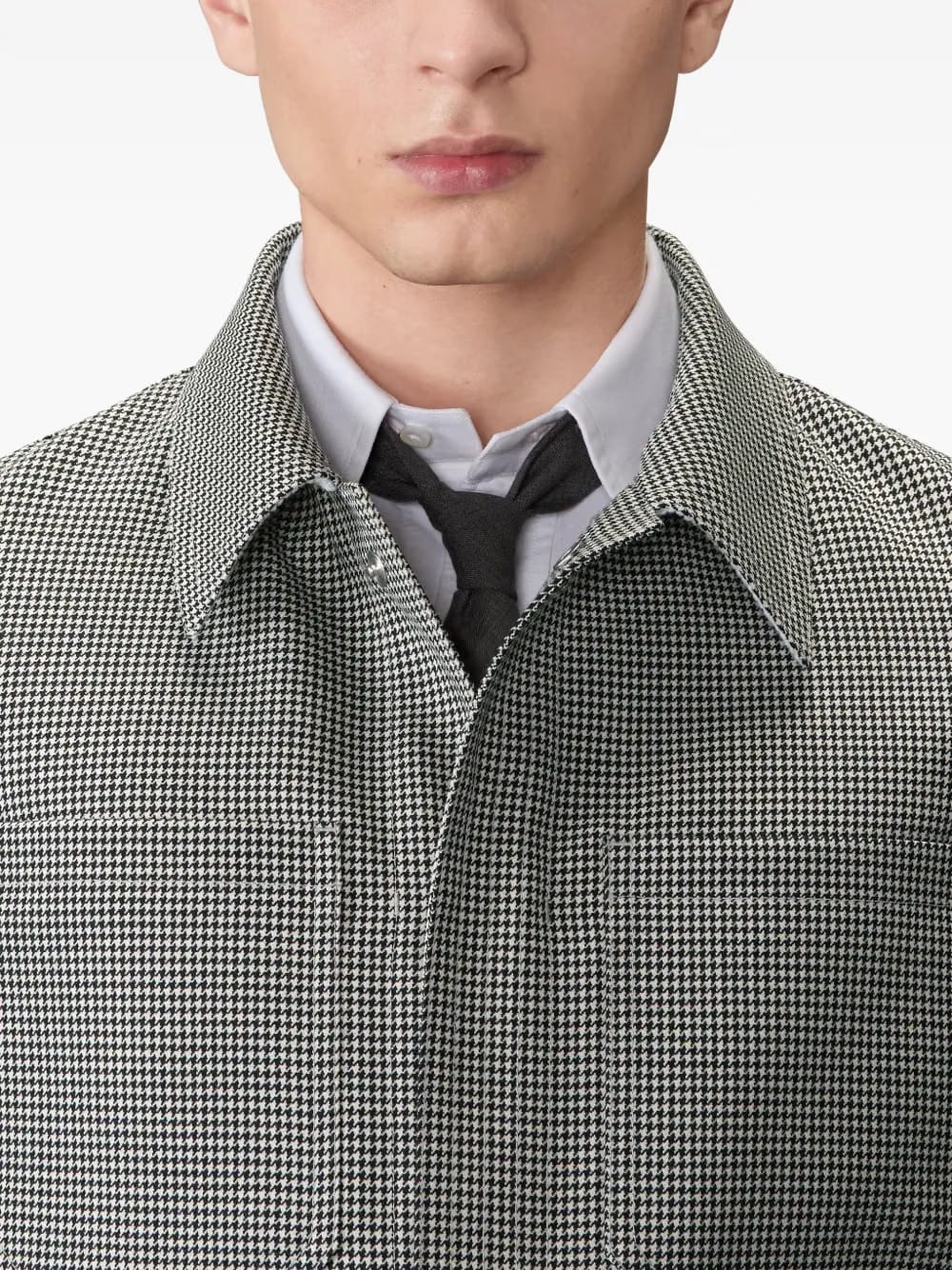 houndstooth shirt jacket