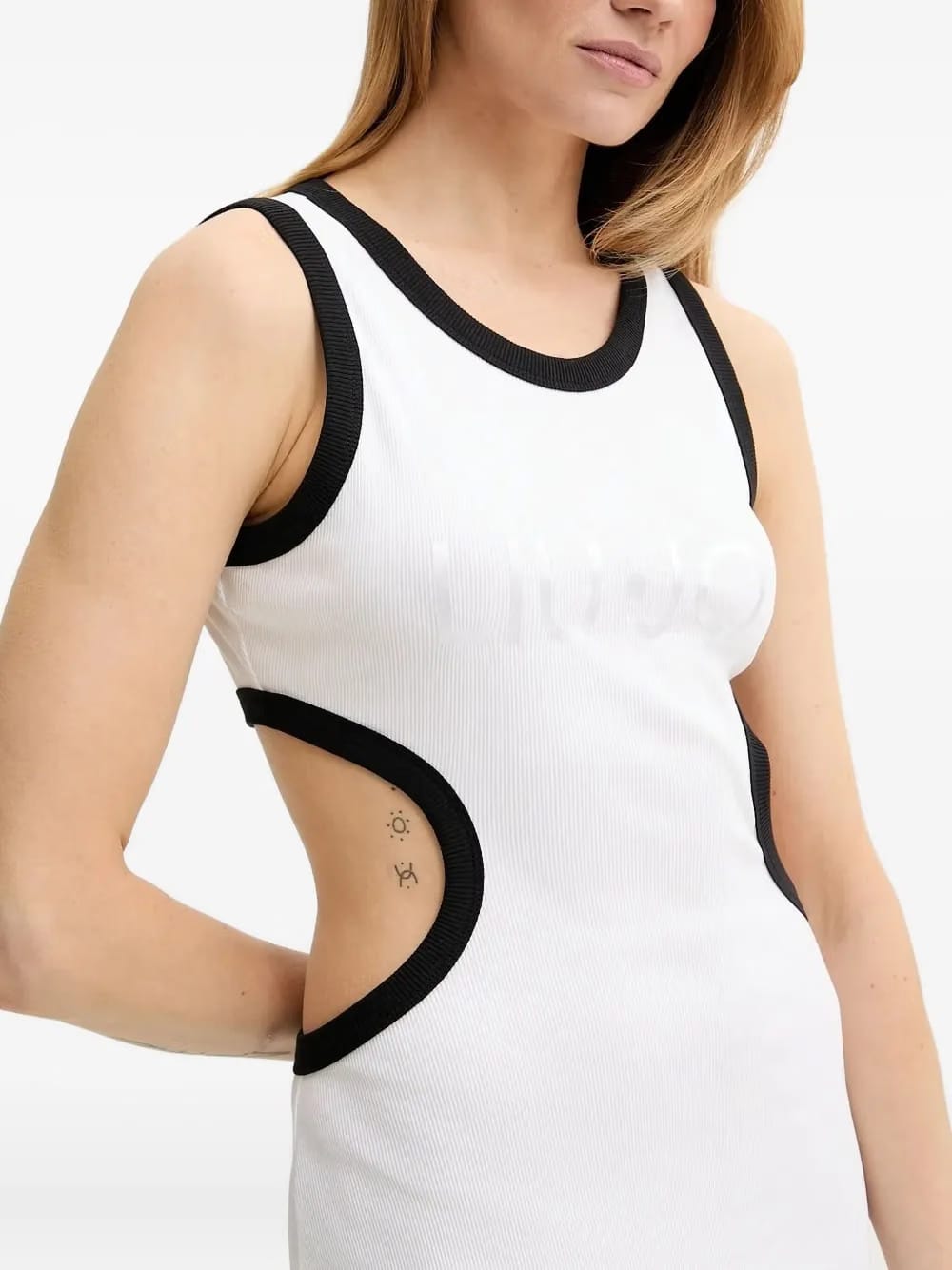 cut-out ribbed midi dress