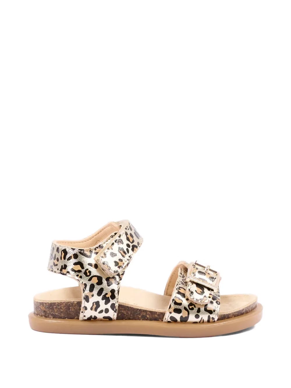 buckle animal print sandals