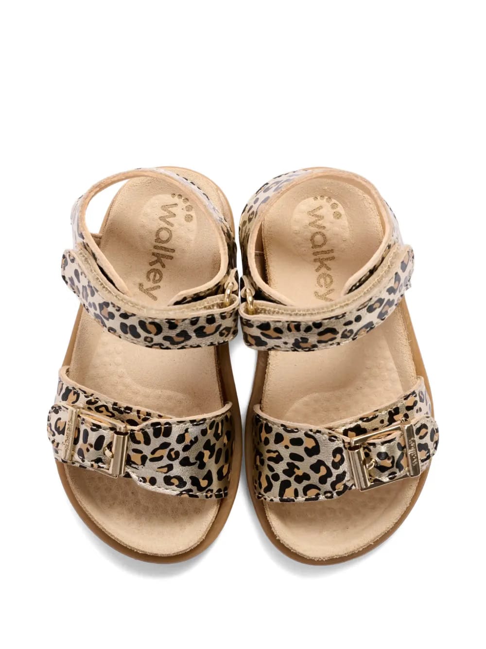 buckle animal print sandals