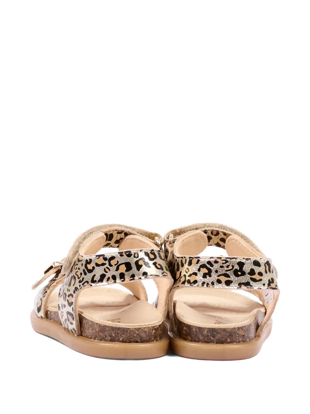 buckle animal print sandals