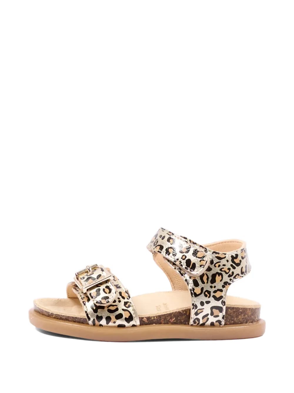 buckle animal print sandals