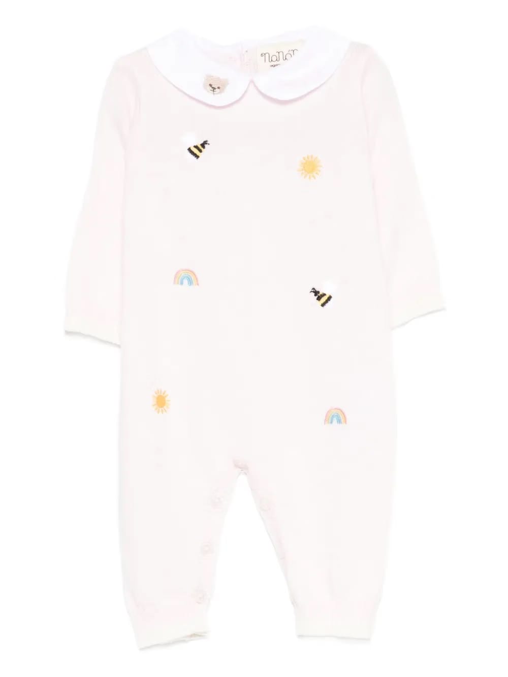 embroidered collared romper