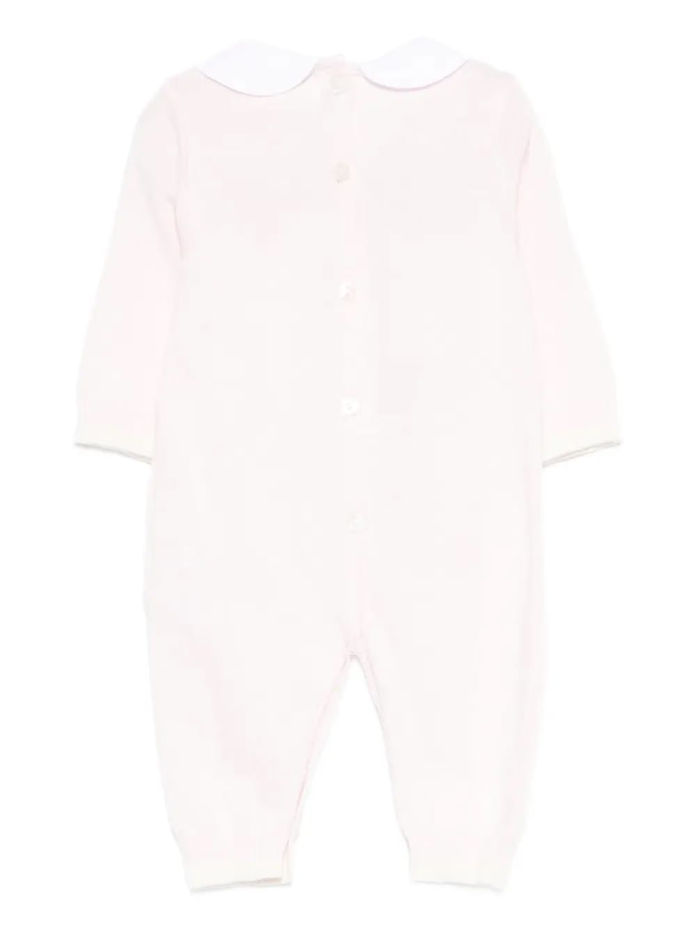 embroidered collared romper