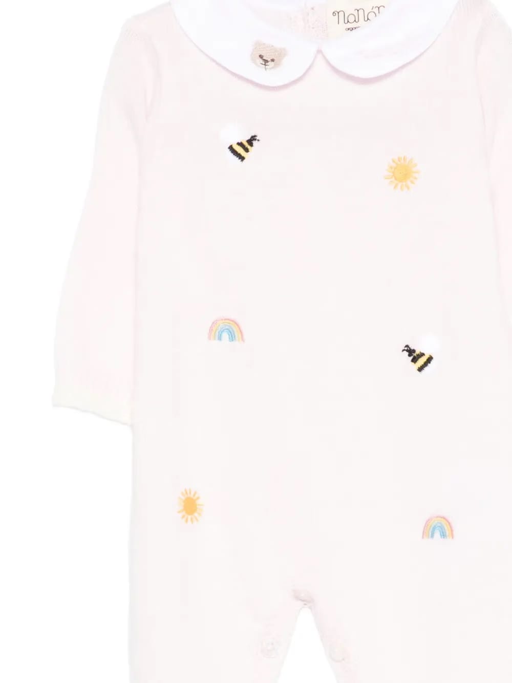 embroidered collared romper