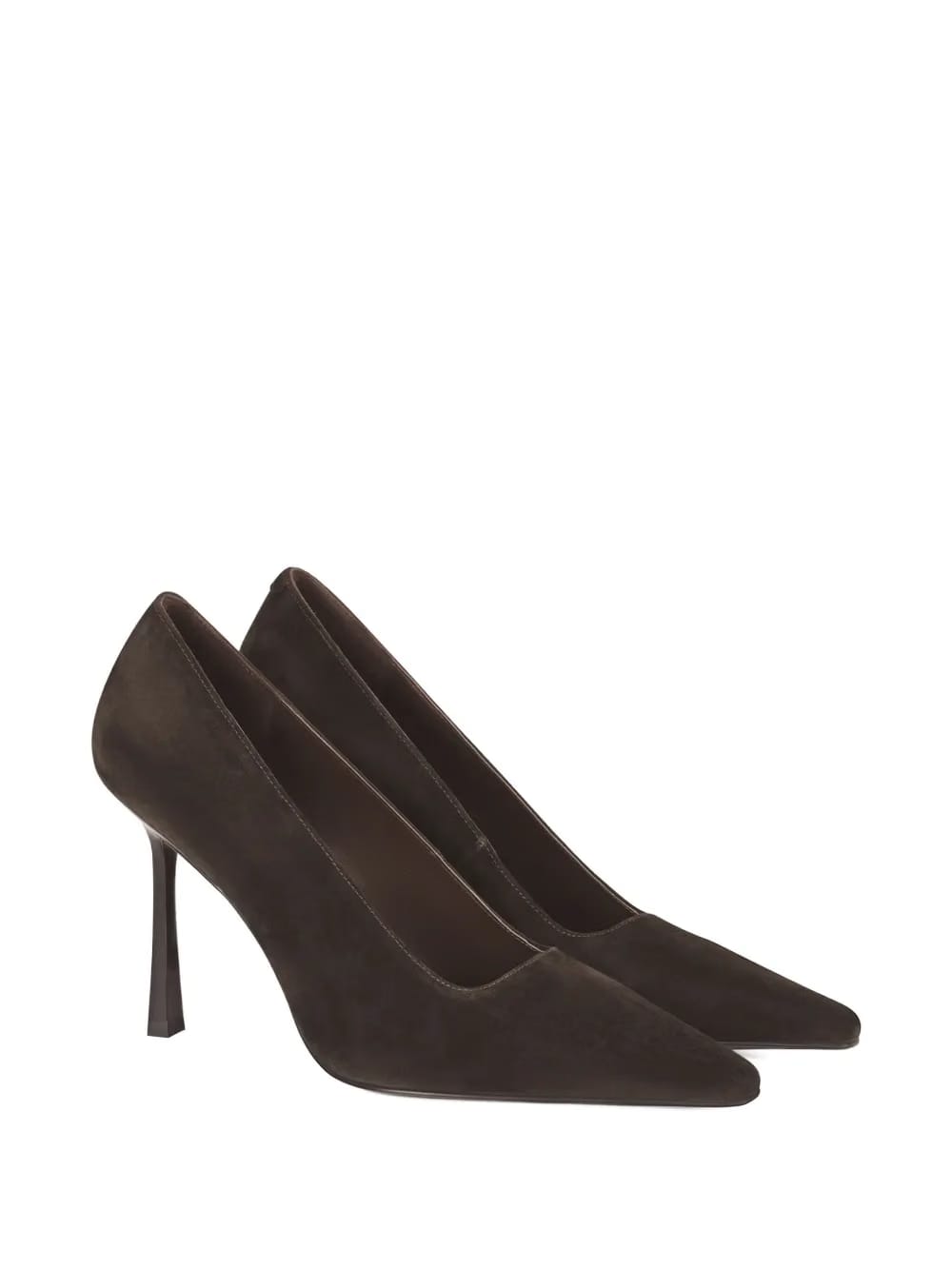 100mm suede heeled pumps