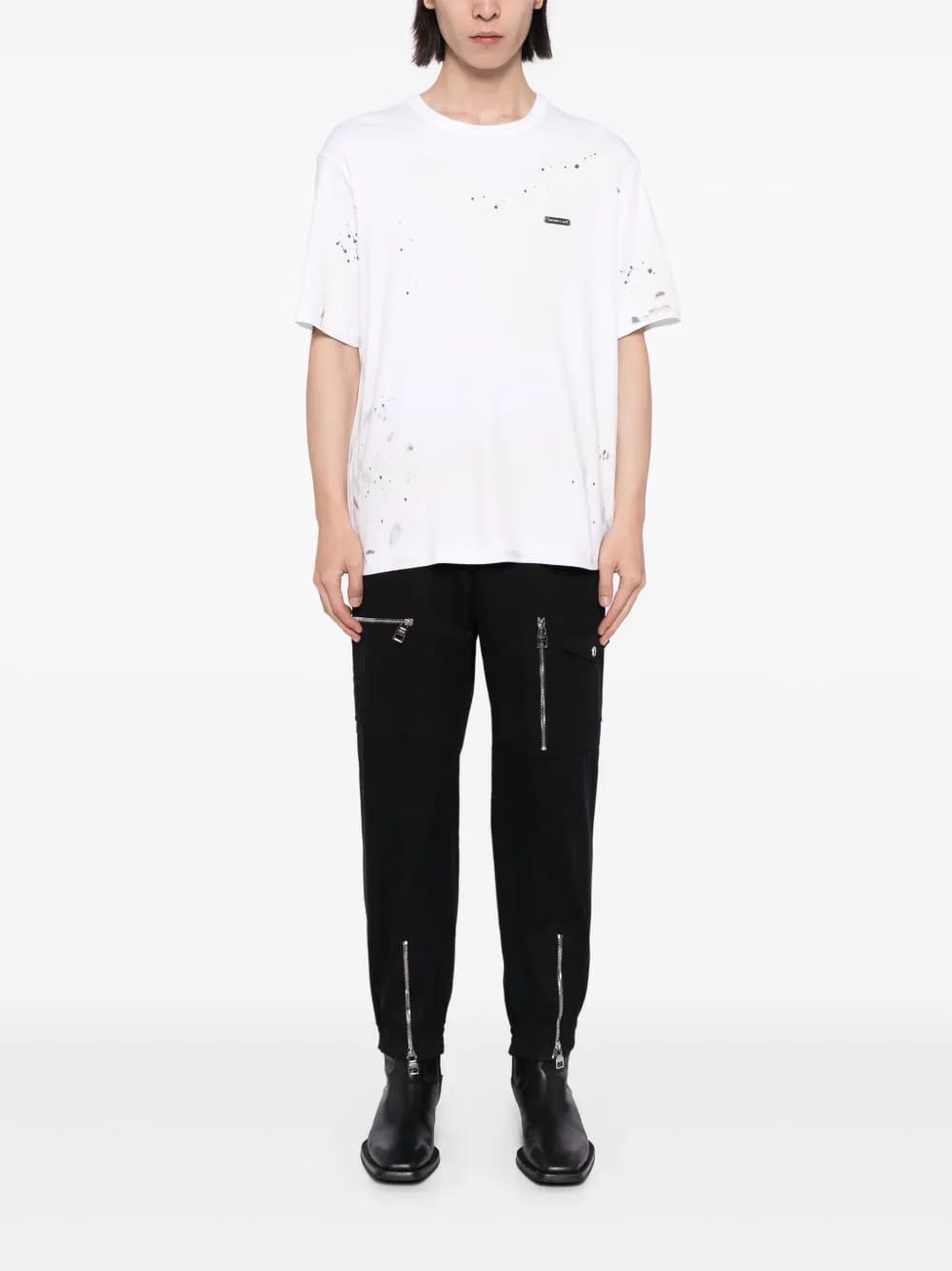 paint-splatter cotton T-Shirt