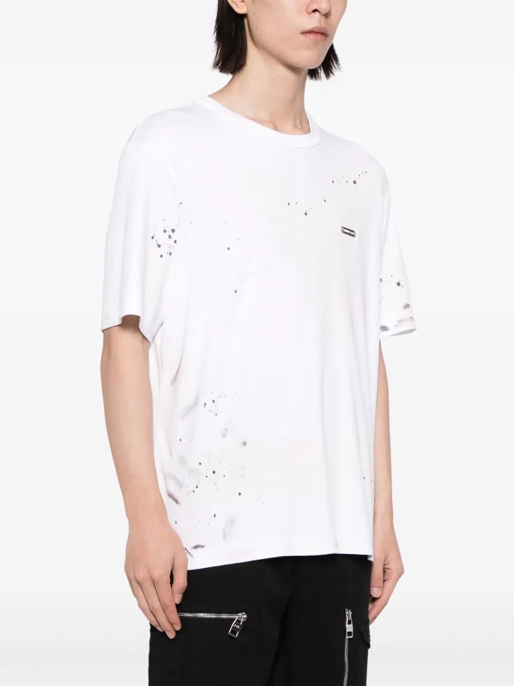 paint-splatter cotton T-Shirt