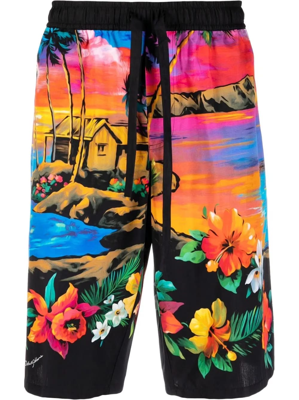 tropical-print Bermuda shorts
