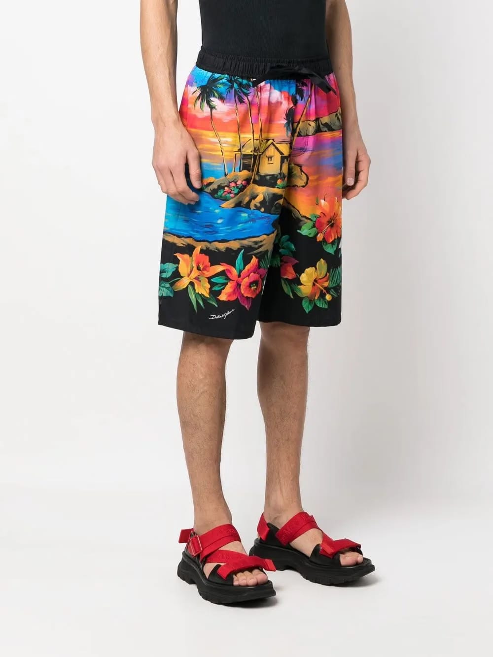tropical-print Bermuda shorts
