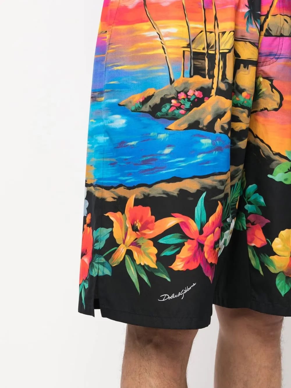 tropical-print Bermuda shorts