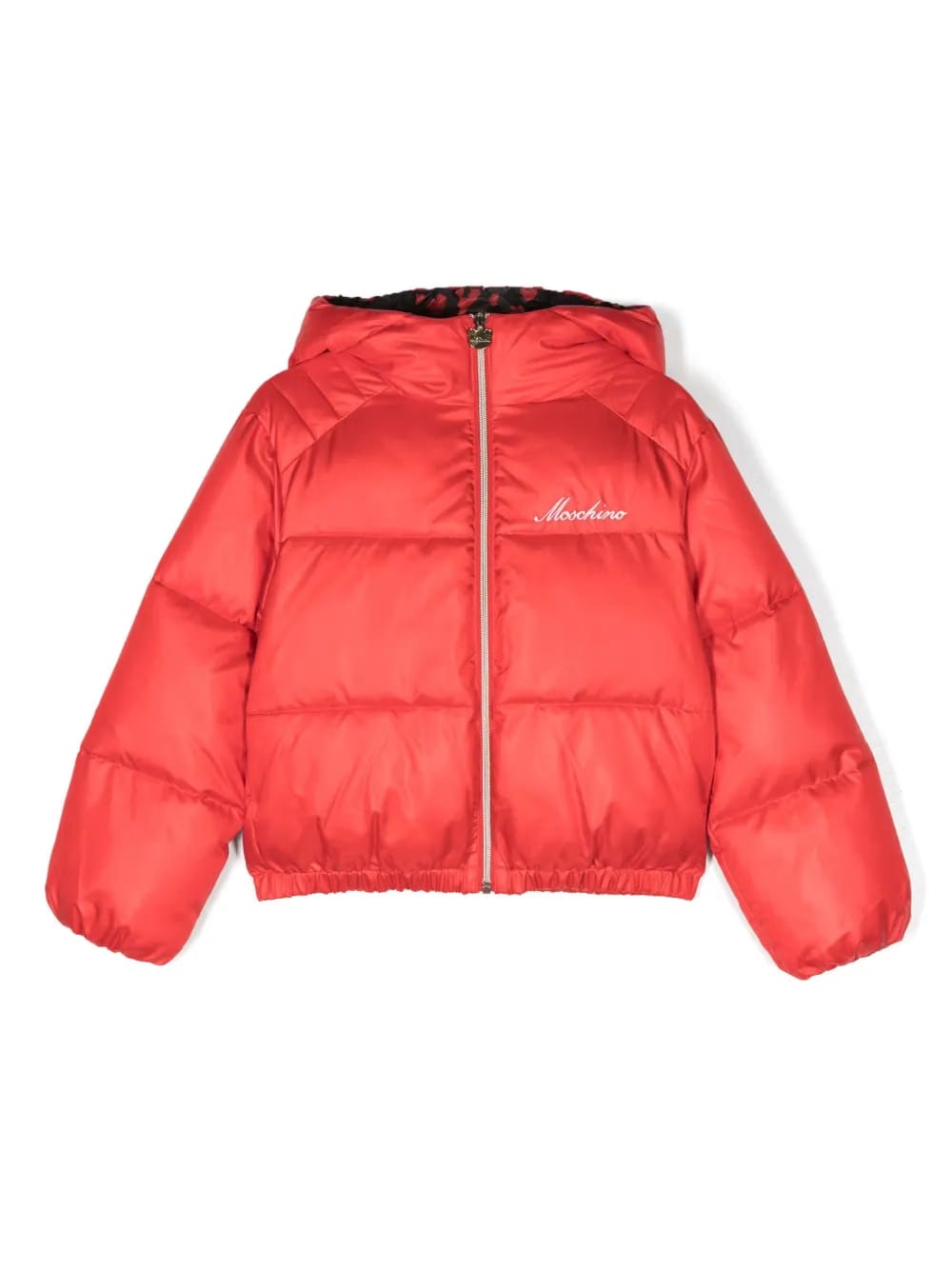 embroidered-logo puffer jacket