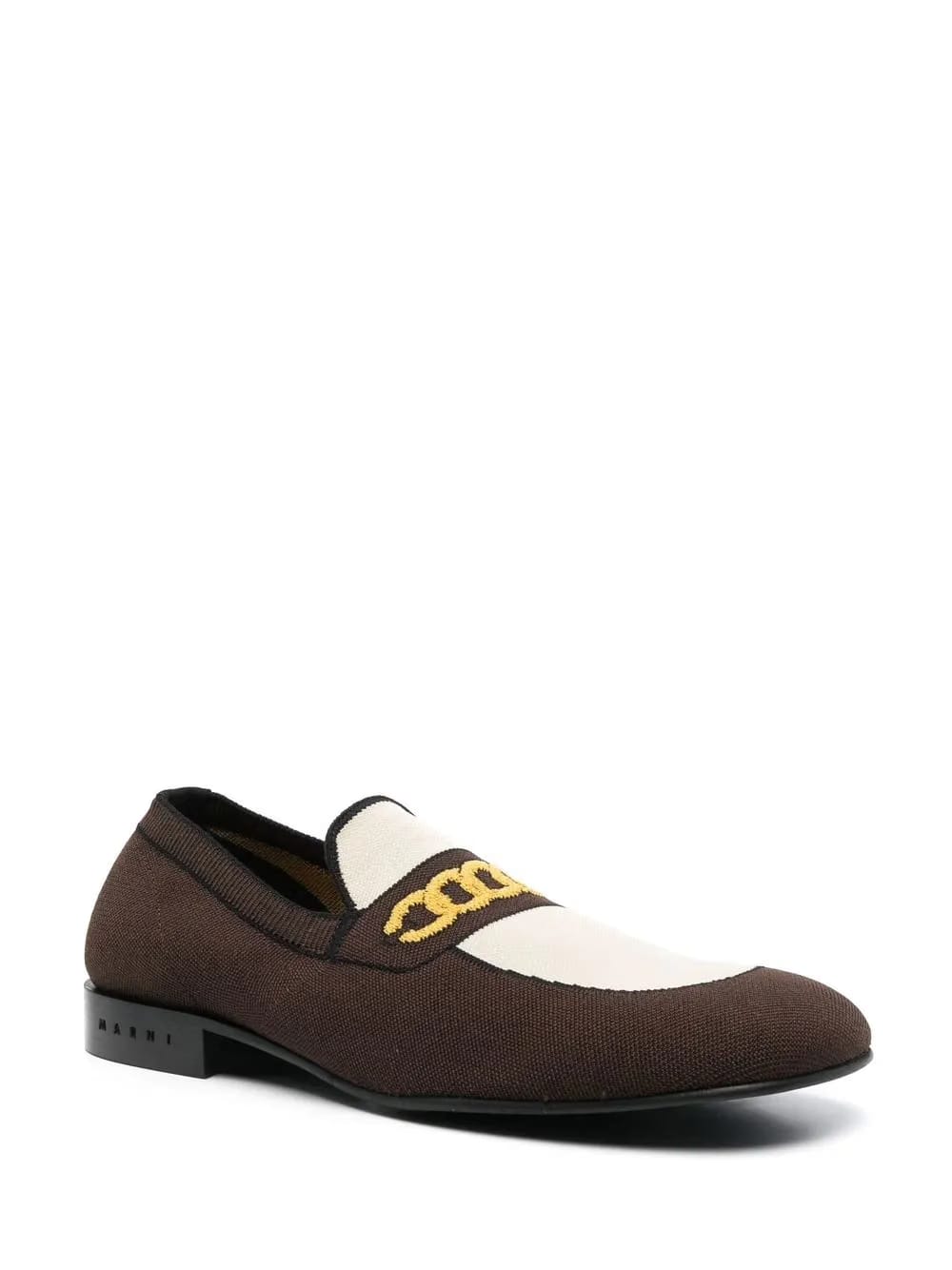 sock-style chain-print loafers