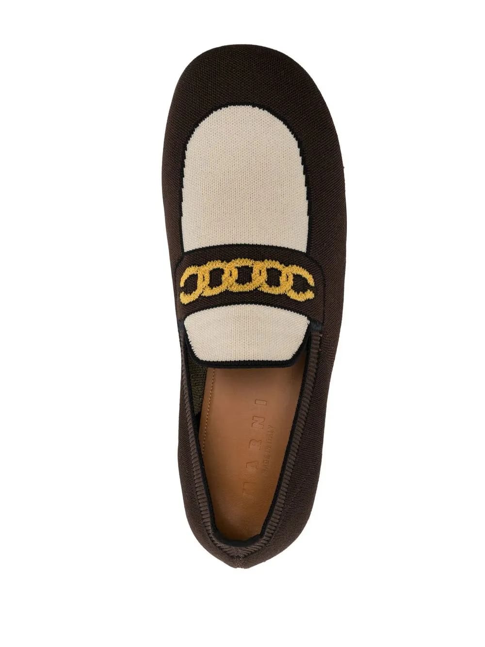 sock-style chain-print loafers