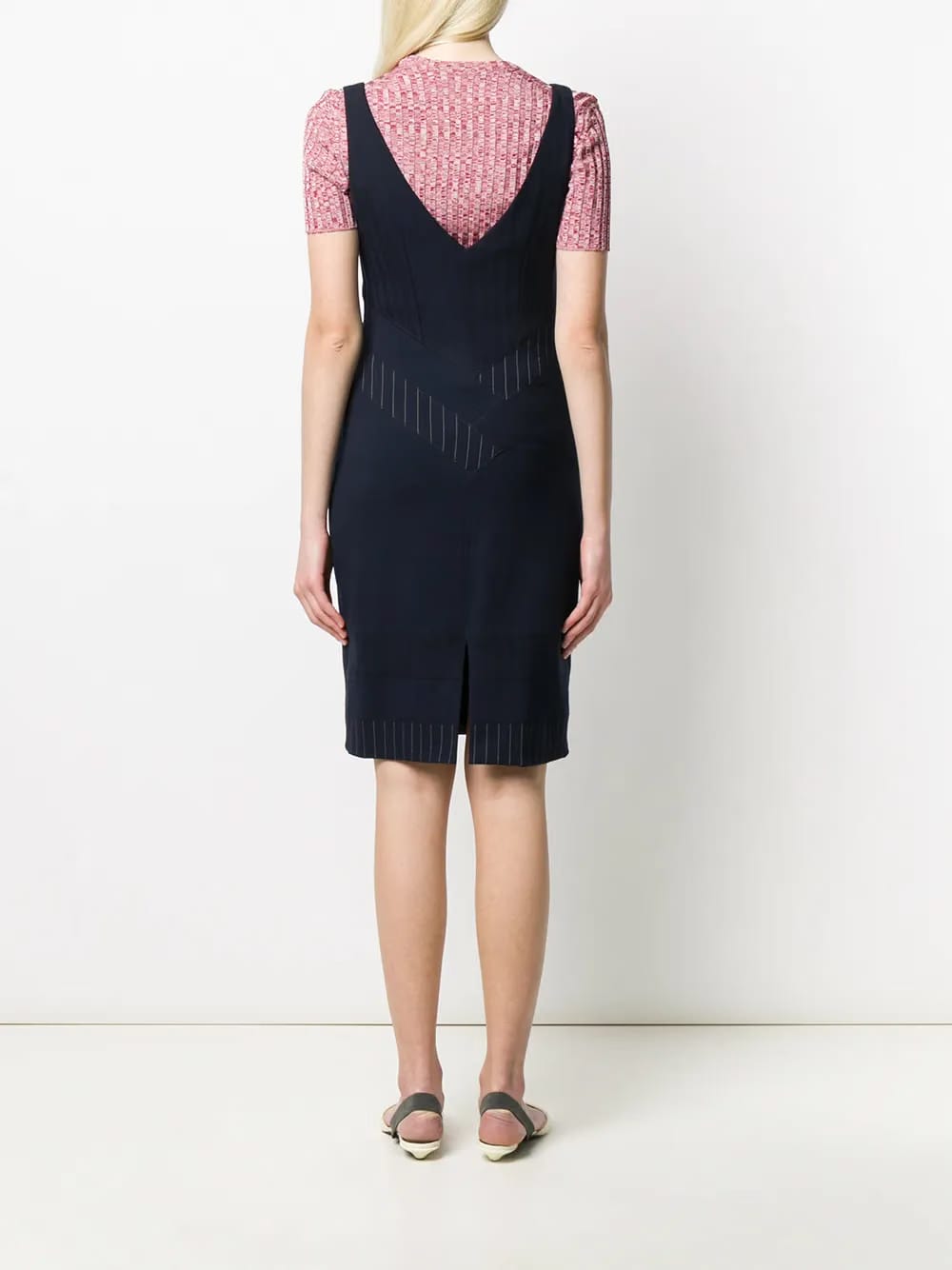 2000s pinstripe panel dress