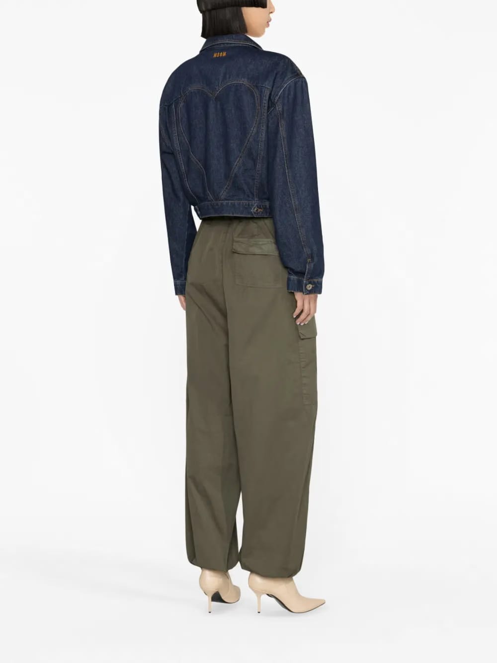 spread-collar denim jacket