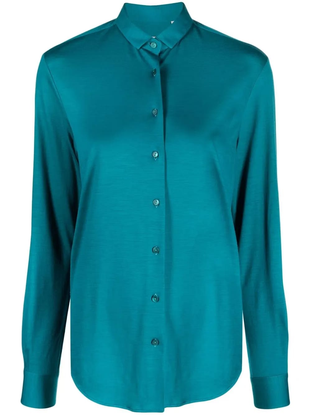 curved-hem virgin wool shirt