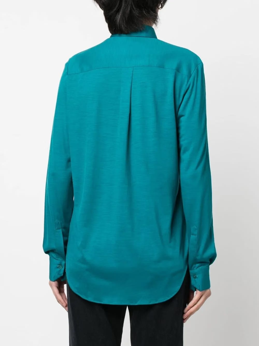curved-hem virgin wool shirt