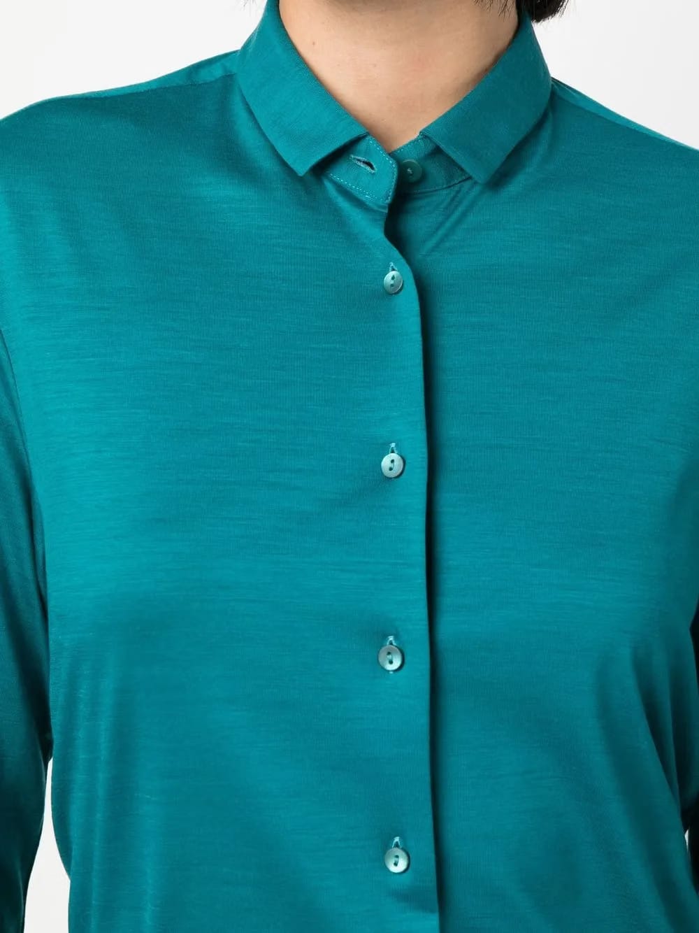 curved-hem virgin wool shirt