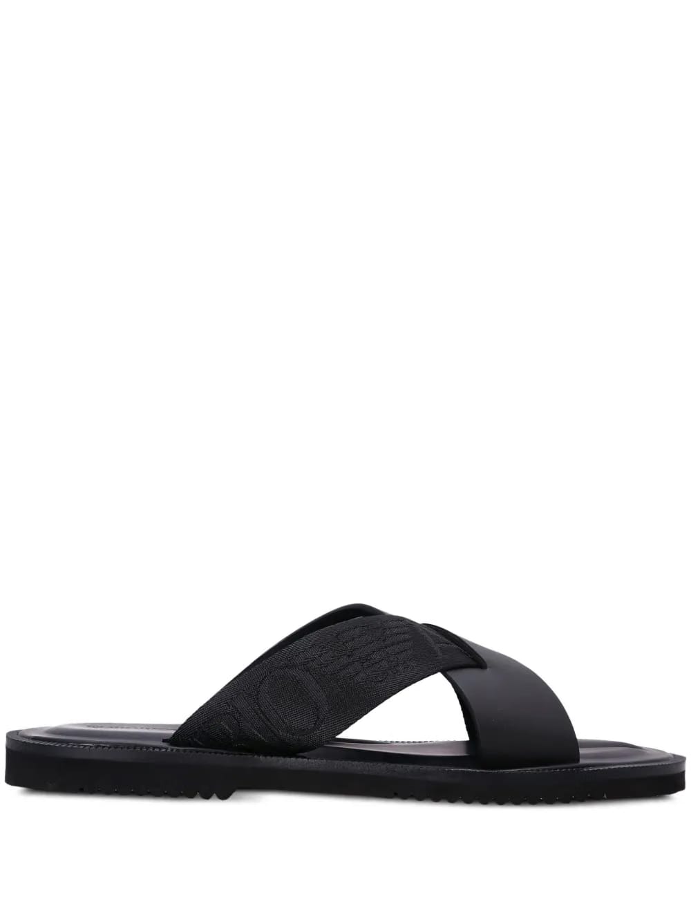 logo-strap leather sandals