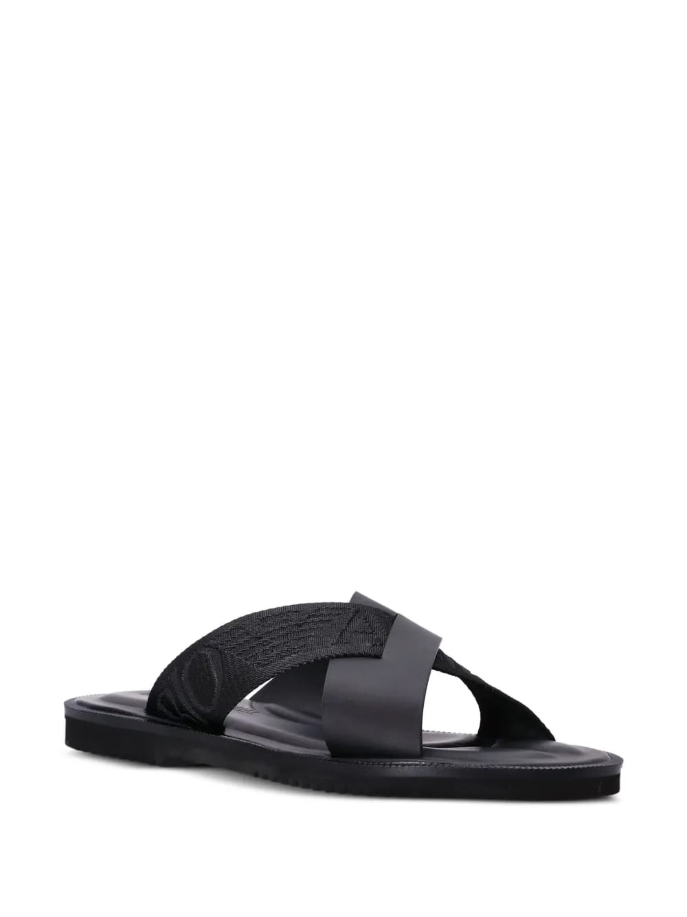 logo-strap leather sandals